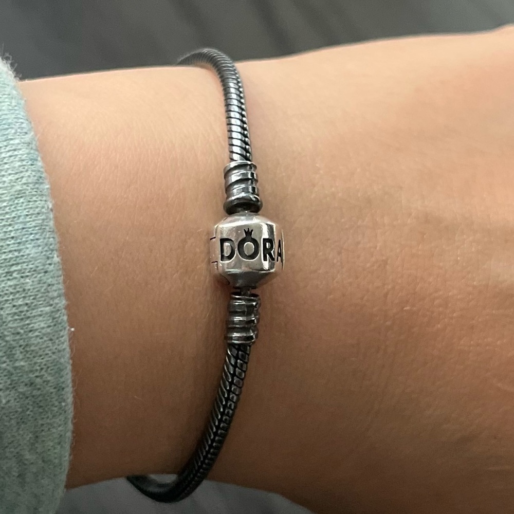 Classic Pandora Dark Silver Grey Charm Bracelet